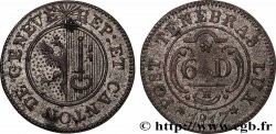 SUISSE - RÉPUBLIQUE DE GENÈVE 6 Deniers 1817 