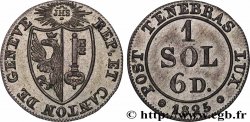 SUISSE - RÉPUBLIQUE DE GENÈVE 1 Sol 6 Deniers 1825 