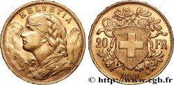 GOLD, PALLADIUM & PLATINUM INVESTMENT 20 Francs or buste diadémé d&nbsp;Helvetia 1898 Berne