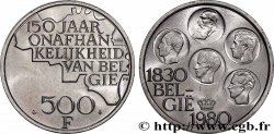 BELGIUM 500 Francs légende flamande 150e anniversaire de l’indépendance, portrait des 5 rois / carte de Belgique 1980 Bruxelles
