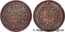 AÇORES 5 Réis Charles Ier 1901 