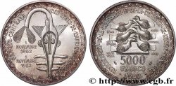 ÉTATS DE L&nbsp;AFRIQUE DE L&nbsp;OUEST (BCEAO) 5000 Francs masque 1982 Paris