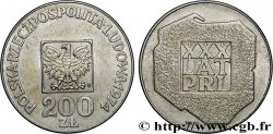 POLOGNE 200 Zlotych aigle 30e anniversaire de la fondation de la république populaire 1974 Varsovie