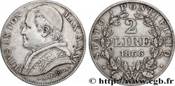 VATICAN AND PAPAL STATES 2 Lire Pie IX an XXI 1866 Rome