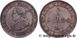 VATICAN AND PAPAL STATES 1/2 Soldo (2 1/2 centesimi) Pie IX an XXI 1867 Rome