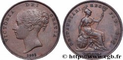 ROYAUME-UNI 1 Penny Victoria “tête jeune” 1853 