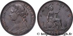 ROYAUME-UNI 1 Farthing Victoria “Bun Head” 1875 Heaton