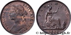 VEREINIGTEN KÖNIGREICH 1 Farthing Victoria “Bun Head” 1891 Londres