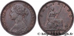 ROYAUME-UNI 1 Farthing Victoria “Bun Head” 1866 