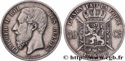 BELGIQUE 50 Centimes Léopold II légende française 1899 Bruxelles