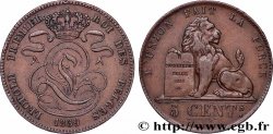 BELGIEN 5 Centimes monogramme de Léopold 1859 
