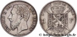 BÉLGICA 1 Franc Léopold II légende française 1866 Bruxelles