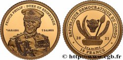 CONGO, DEMOCRATIQUE REPUBLIC 10 Francs Proof Prince Phillip 2021  MS 