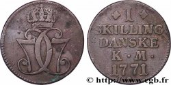 DANEMARK 1 Skilling Christian VII 1771 Copenhague