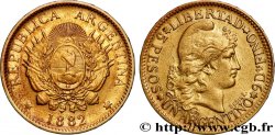 ARGENTINIEN 1 Argentino (5 Pesos) emblème / Liberté 1882 