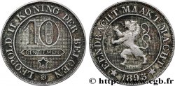 BELGIQUE 10 Centiemen (Centimes) lion légende flamande 1895 Bruxelles