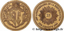 SWITZERLAND - REPUBLIC OF GENEVA 25 Pistoles 450e anniversaire de la Réforme à Genève 1986 