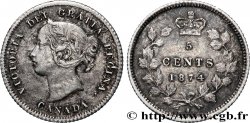 CANADA 5 Cents Victoria 1874 Heaton