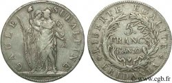 ITALIE - RÉPUBLIQUE SUBALPINE 5 Francs Gaule Subalpine 1801 an 10 Turin