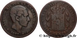 ESPAGNE 10 Centimos Alphonse XII 1877 Oeschger Mesdach & CO
