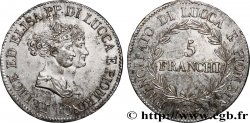 ITALIE - PRINCIPAUTÉ DE LUCQUES ET PIOMBINO - FÉLIX BACCIOCHI et ÉLISA BONAPARTE 5 Franchi - Moyens bustes 1805 Florence