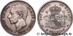 ARGENTO INVESTIMENTO 5 Pesetas Alphonse XII 1884 Madrid