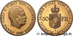 LIECHTENSTEIN - PRINCIPAUTÉ DE LIECHTENSTEIN - FRANÇOIS JOSEPH II 50 Franken Proof Jubilé d’or de François Joseph II 1988  SUP 