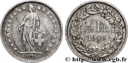 SWITZERLAND 1/2 Franc Helvetia 1948 Berne