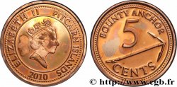 PITCAIRN ISLANDS 5 Cents Proof Elisabeth II / ancre du Bounty 2010  AU 
