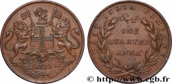 INDIA BRITÁNICA 1/4 Anna East India Company 1835 Calcutta