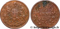 INDES BRITANNIQUES 1/12 Anna East India Company 1835 Madras