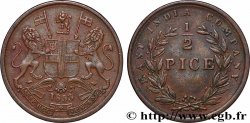 BRITISH INDIA 1/2 Pice 1853  XF 