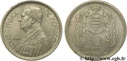 MONACO 10 Francs Louis II / manteau d’armes couronné 1946 Paris