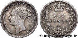 ROYAUME-UNI 6 Pence Victoria tête jeune 1885 Londres