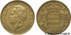 MONACO 10 Francs Rainier III / écu couronné 1950 Paris TTB+ 