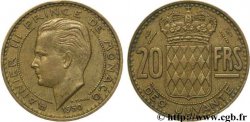 MONACO 20 Francs Rainier III / écu couronné 1950 Paris