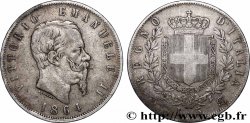 ITALIEN - ITALIEN KÖNIGREICH - VIKTOR EMANUEL II. 5 Lire  1864 Naples