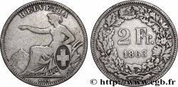 SWITZERLAND 2 Francs Helvetia 1863 Berne