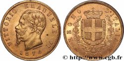 GOLD, PALLADIUM & PLATINUM INVESTMENT 20 Lire Victor Emmanuel II 1874 Milan