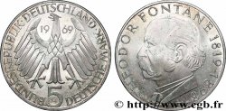 GERMANY 5 Mark Proof Théodor Fontane 1969 Karlsruhe