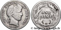 ÉTATS-UNIS D&nbsp;AMÉRIQUE 1 Dime Barber 1907 Philadelphie