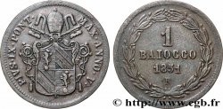 VATICAN - PIUS IX (Giovanni Maria Mastai Ferretti) 1 Baiocco an V 1851 Rome