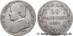 VATICAN ET ÉTATS PONTIFICAUX 20 Baiocchi Pie IX an XVI 1861 Rome