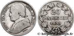 VATICAN ET ÉTATS PONTIFICAUX 20 Baiocchi Pie IX an XIII 1859 Rome