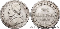VATICAN AND PAPAL STATES 20 Baiocchi Pie IX an IV 1850 Rome