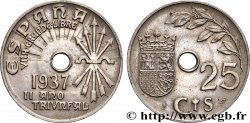 ESPAGNE 25 Centimos monnayage nationaliste 1937 Vienne
