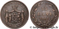 ROUMANIE 10 Bani armes 1867 Watt & Co