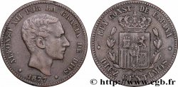 ESPAGNE 10 Centimos Alphonse XII 1877 Oeschger Mesdach & CO