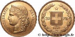 OR, PALLADIUM ET PLATINE INVESTISSEMENT 20 Francs Helvetia 1892 Berne
