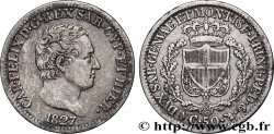ITALIEN - KÖNIGREICH SARDINIEN -  KARL FELIX 50 Centesimi  1827 Turin